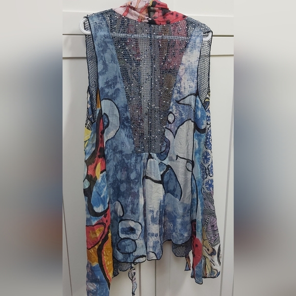 Funsport boho sleeveless scarf cardi - Picture 3 of 7